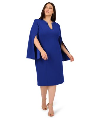 Adrianna Papell - Plus Size Beaded Split-Sleeve Dress