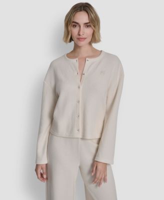 DKNY Jeans - Petite Long-Sleeve Button Front Cardigan