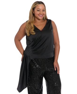 Muse - Plus Size Asymmetrical Pleated Top