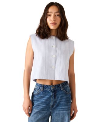 Steve Madden - Women's Alessa Sleeveless Button Front Top