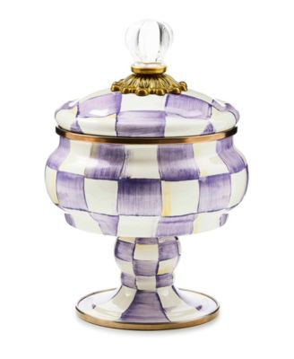 MacKenzie-Childs - Violet Check Handmade Curiosity Pot