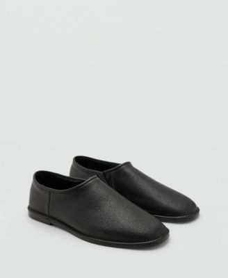 MANGO - Women's Leather Flat Shoes
