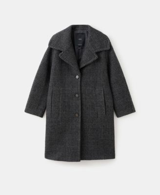 MANGO - Women's Checked Wool-Blend Coat