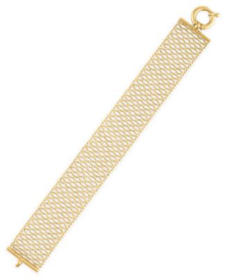 Macy's - Beaded Pattern Bracelet in 14K Gold Over Sterling Silver