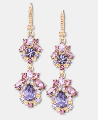 Marchesa - Multi-Stone Cluster Double Drop Earrings