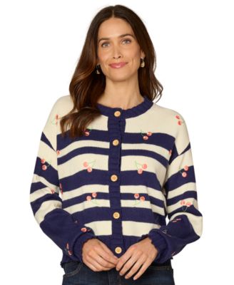 Democracy - Petite Embroidery Striped Sweater