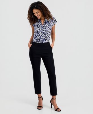 Kasper - Women's Stretch Twill Cropped Pull-On Pants