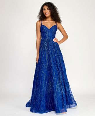 B Darlin - Women's Beaded Glitter Ball Gown