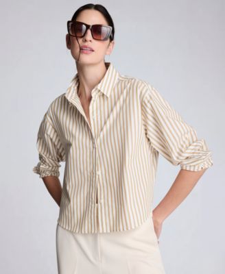 Kenneth Cole - Women's Button-Front Cropped Shirt