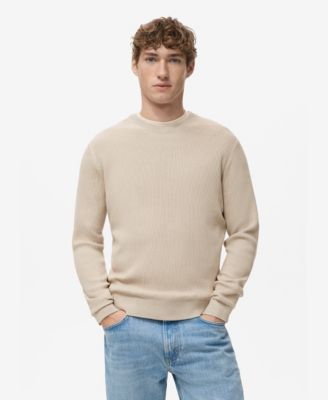 MANGO - Men's Fine Rib-Knit Cotton Sweater