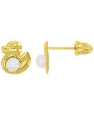Macy's - Imitation Pearl Duck Stud Earrings