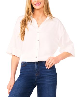 CeCe - Women's Drop Shoulder Button-Up Shirt