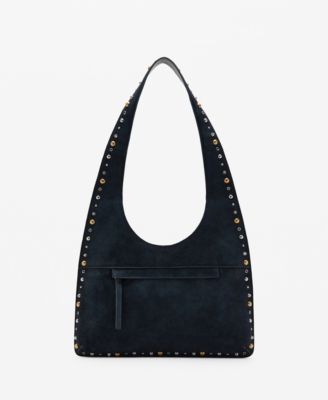 MANGO - Women's Studded Suede Shoulder Bag