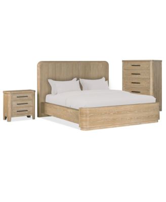 Furniture - Marcel 3-Pc. Bedroom Set (Cal. King Bed, Chest, & 3-Drawer Nightstand)