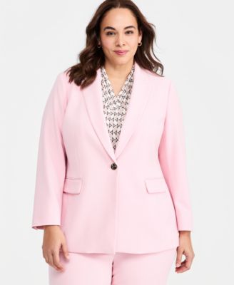 Anne Klein - Plus Size Notched Collar One-Button Blazer