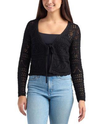 BCX - Women's Tie-Front Long-Sleeve Cardigan