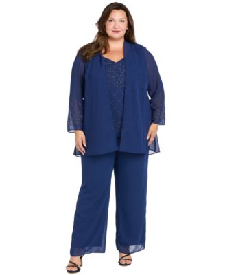 R & M Richards - Plus-Size Jacket, Camisole & Pants, 3-Piece Set