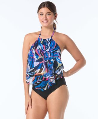 Coco Reef - Women's Aura High Neck Mesh Ruffle Top