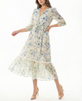 Taylor - Petite Chiffon Button-Front Maxi Dress