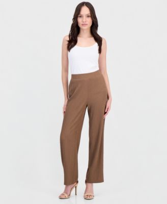 Anne Klein Essentials - Petite Textured Knit Pull-On Pants