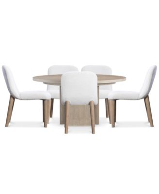 Loggia 6-Pc. Round Table and Upholstered Side Chairs Dining Set image
