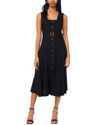 MSK - Women's Button Front Square Neck Dress