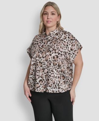 DKNY - Plus Size Printed Camp Shirt