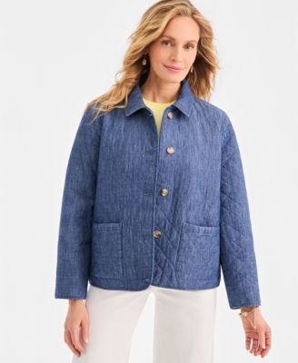 Style & Co - Women's Cotton Quilted Button-Front Jacket
