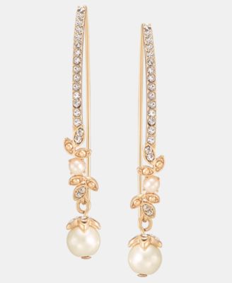 Marchesa - Pav&eacute; & Imitation Pearl Threader Earrings