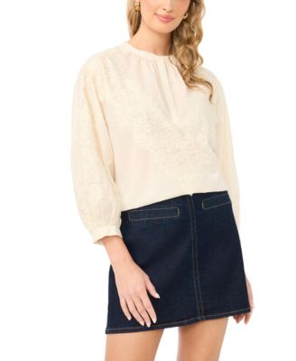 Vince Camuto - Women's Lace Half-Placket Blouse