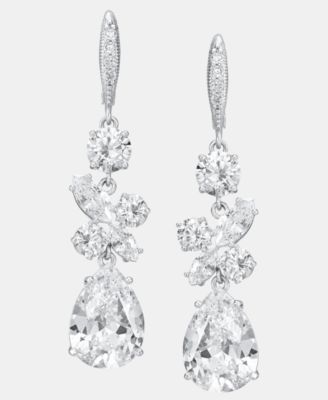 Givenchy - Cubic Zirconia Cluster Triple Drop Earrings