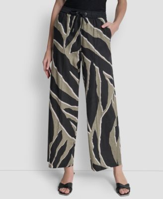 DKNY - Women's Printed Drawstring Ankle-Length Pants