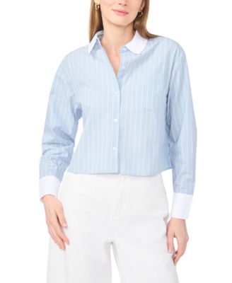 1.STATE - Women's Collared Buttoned Long-Sleeve Shirt