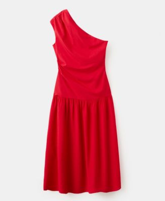 MANGO - Women's Asymmetrical Pleated Dress