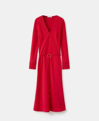 MANGO - Women's Belted V-Neck Dress