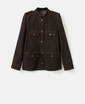 MANGO - Women's Band Collar Suede Jacket