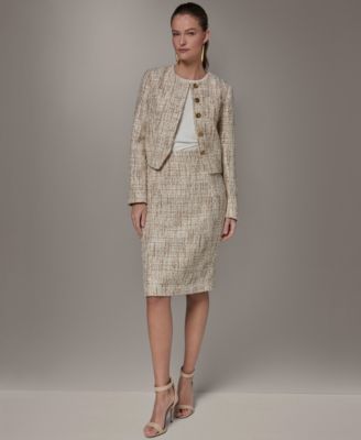 Donna Karan New York - Petite Button-Front Cropped Jacket