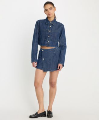 Good American - Women's Denim Cropped Jacket, Regular & Plus Size