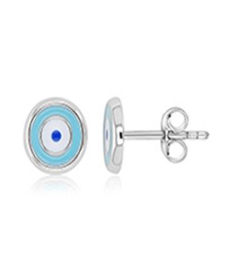 Macy's - Evil Eye Stud Earrings in Rhodium Over Sterling Silver