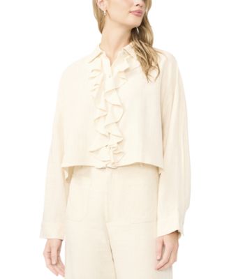 Sam & Jess - Women's Ruffle Front Flutter-Sleeve Top