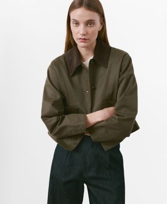 MANGO - Women's Contrasting Collar Denim Barn Jacket