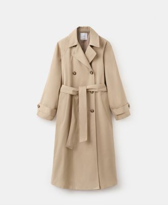 MANGO - Women's Long Double-Breasted Trench Coat