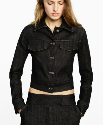 MANGO - Women's Pockets Fitted Denim Jacket