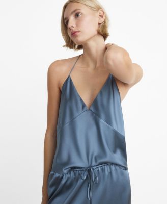 MANGO - Women's Silk Pajama Top