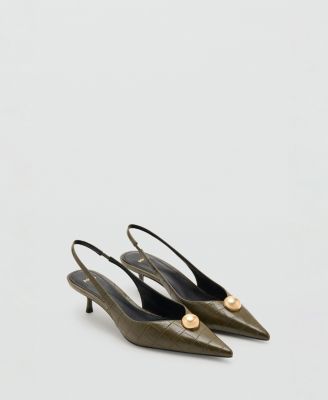 MANGO - Women's Croc-Leather Effect Shoes