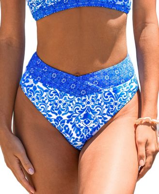Women's Indigo Tile Ornate Bikini Bottoms image