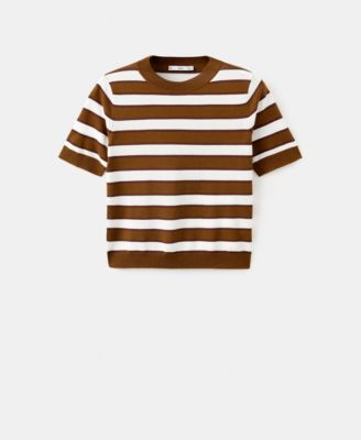 MANGO - Women's Short-Sleeved Knitted Sweater