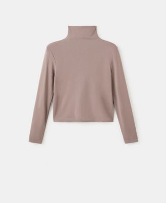 MANGO - Women's Fitted Turtleneck T-Shirt