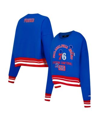 Pro Standard - Women's Royal Philadelphia 76ers Area Code Cropped Pullover Sweatshirt