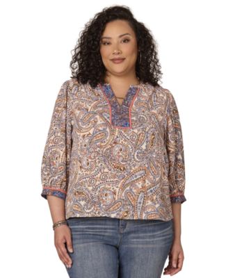 Democracy - Plus Size Notch Neck Top